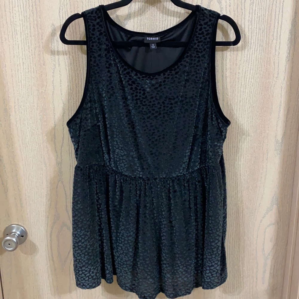 Torrid Black Velvet Babydoll Tank